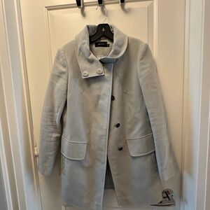 Karen Millen pale blue cotton overcoat